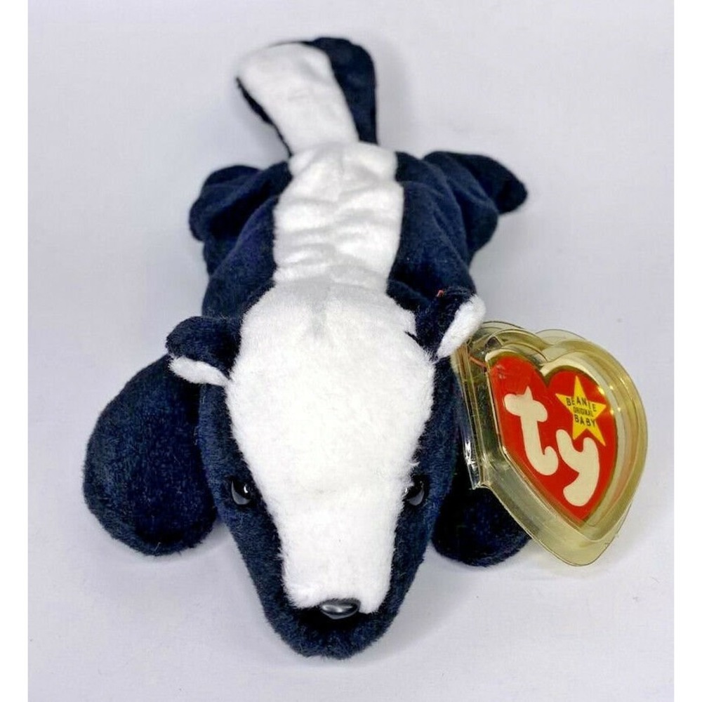 1995 Ty Beanie Baby "Stinky" Retired Skunk BB9 E1